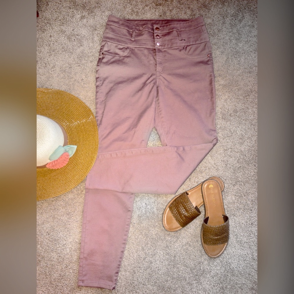 High Waisted Rose Pink Jeans